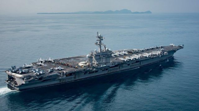 Tàu USS Carl Vinson tại Eo biển Sunda, Indonesia hồi tháng 4/2017