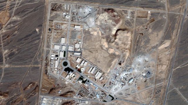 Vista aérea da usina nuclear iraniana