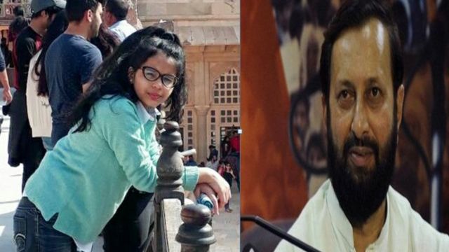 सुदीक्षा बिष्ट और प्रकाश जावड़ेकर