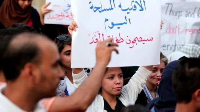 ليبيا في إحدى المظاهرات
