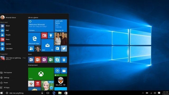 Microsoft's Windows 10 splash screen