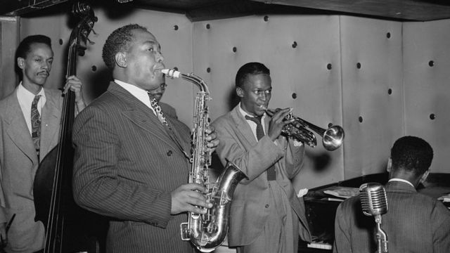 20-year-old Miles Davis in the ensemble of his idol Charlie Parker