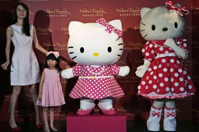 2014年7月に香港のマダム・タッソー蝋人形館に登場したキティちゃん
