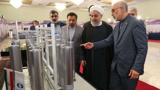 Iranian President Hassan Rouhani in a nuclear power plant