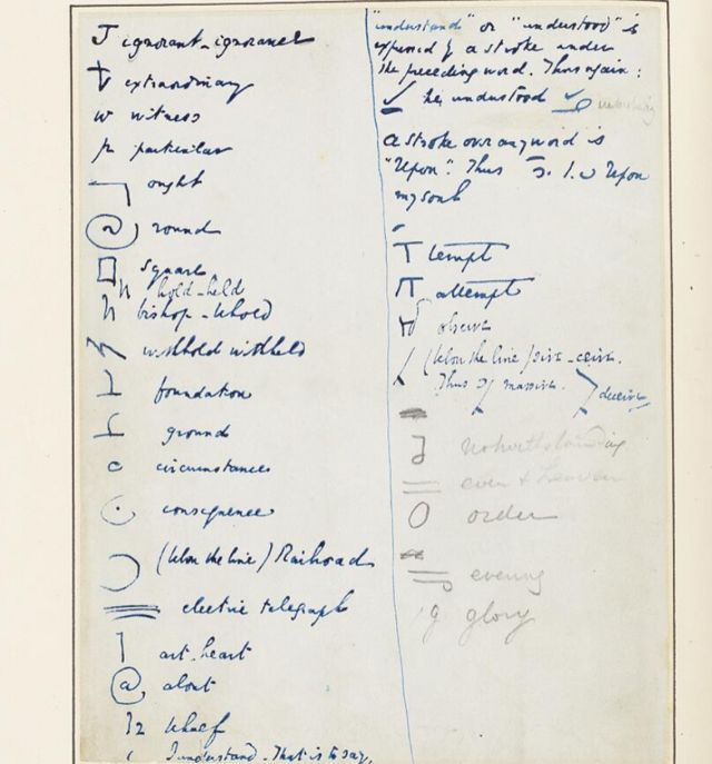 Cuaderno de notas sobre la taquigrafía de Dickens