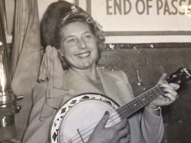 George Formby's wife Beryl with a banjolele