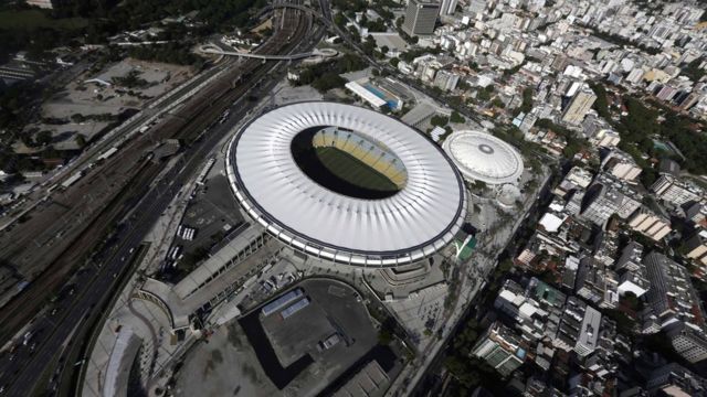 Estádio do Maracanã, no Rio, visto por cima