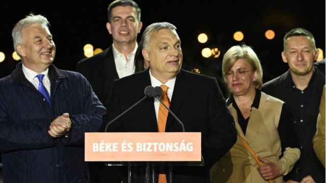 El primer ministro de Hungría, Viktor Orban en un discurso tras las elecciones