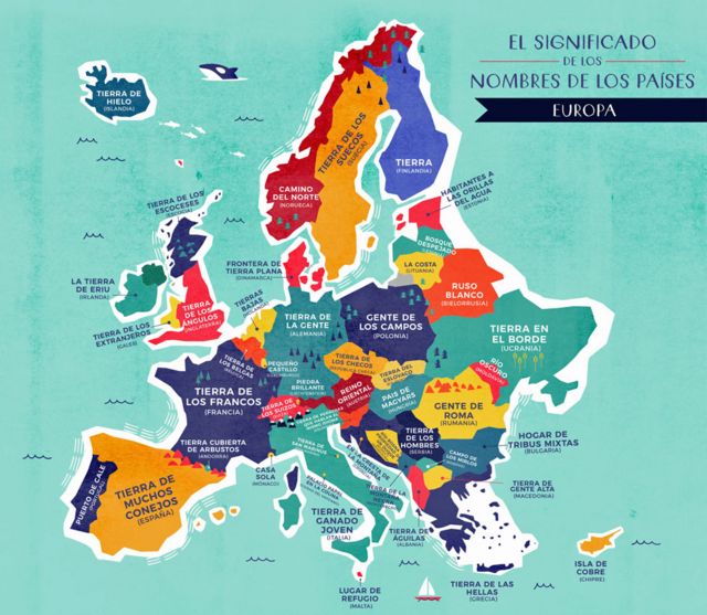Mapa Europa con nombres traducidos