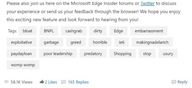 Microsoft Edge's new buy now, pay later tool has users fuming