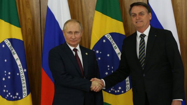 Vladimir Putin y Jair Bolsonaro.