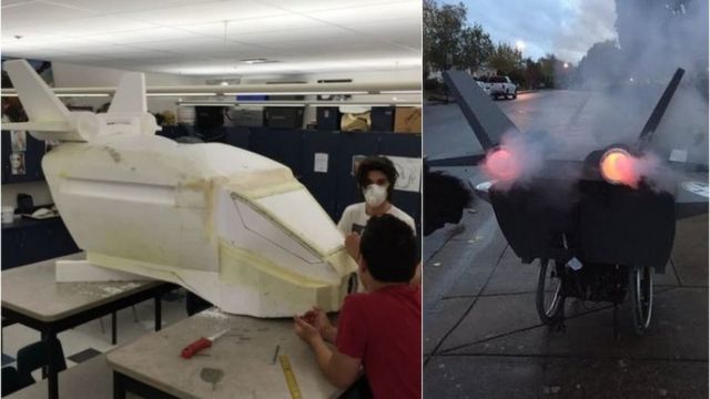 School students got involved in building the Quinjet