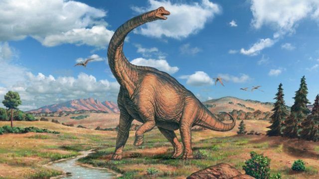 Ilustración de un Brachiosaurus