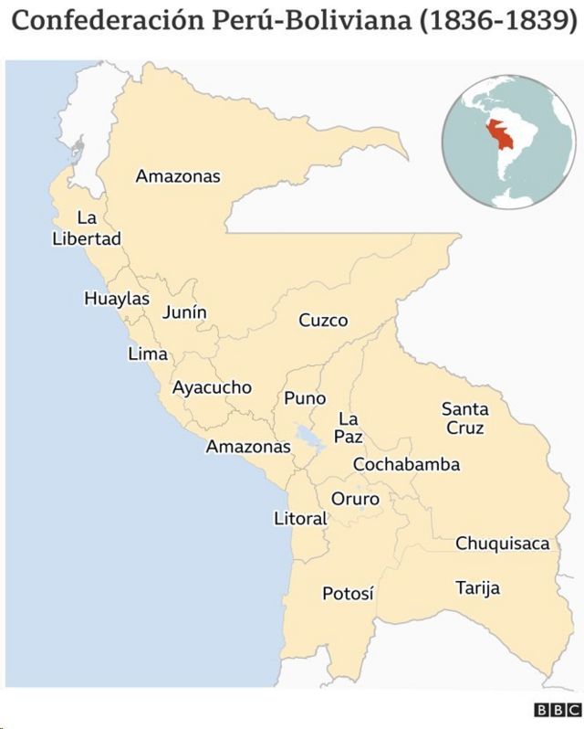 Mapa de la Confederación Perú-Boliviana