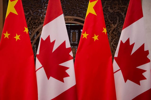 Quốc kỳ Canada và Trung Quốc