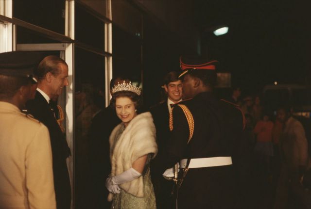 Rainha Elizabeth em viagem a Botsuana em 1979