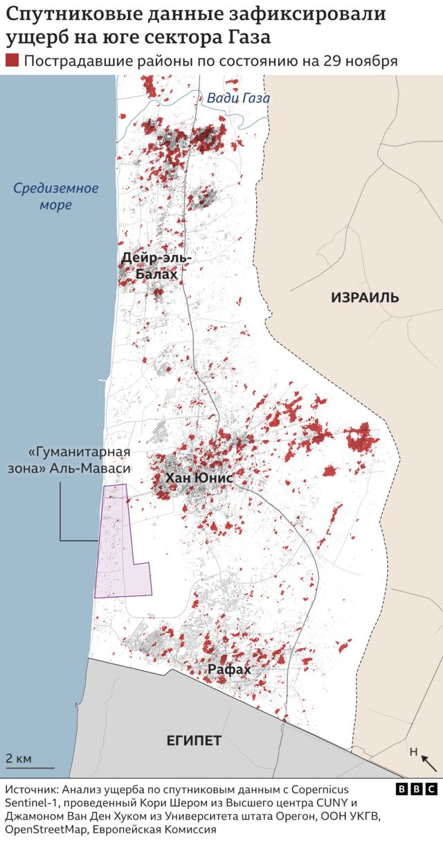 Разрушения в секторе Газа, юг