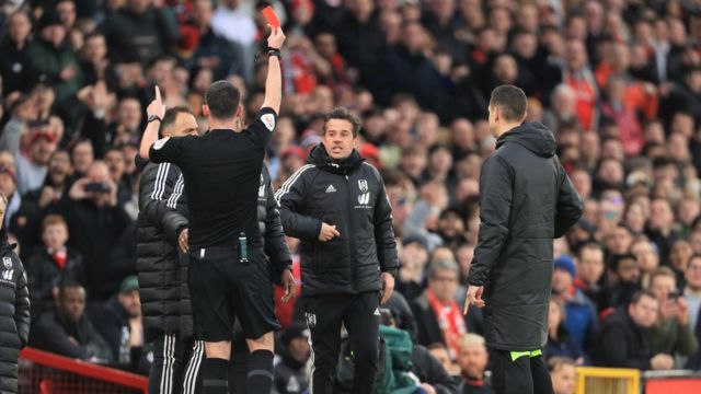 Marco Silva is sent off