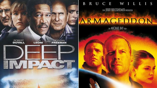 Afiches de "Impacto profundo" y "Armagedón"