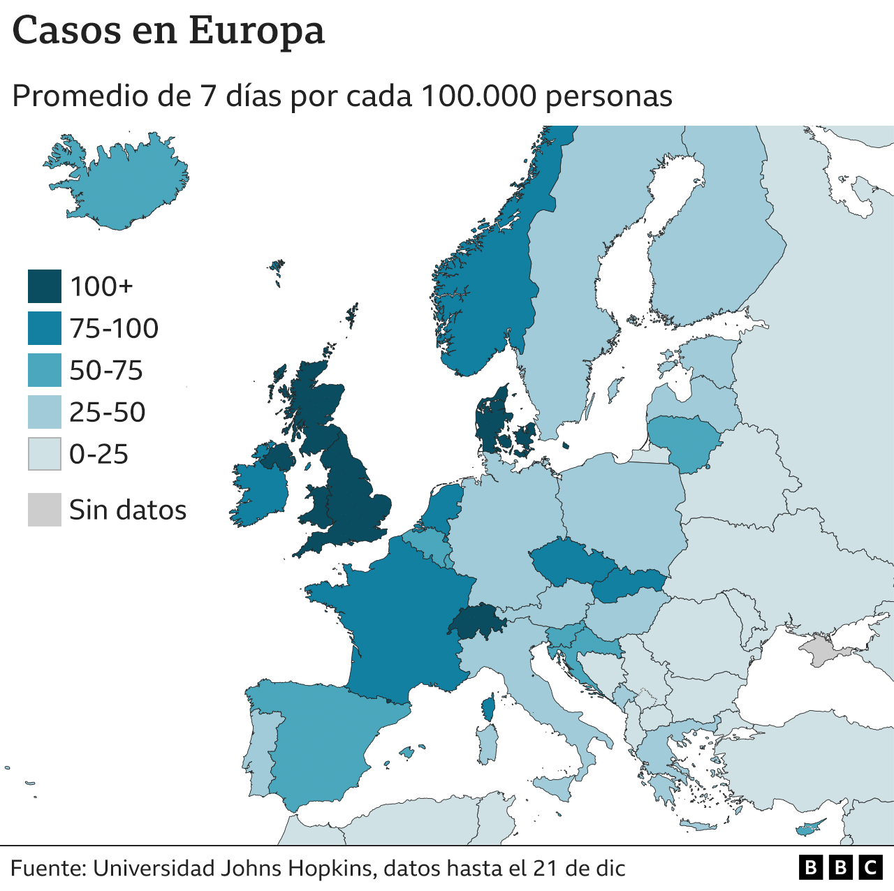 Mapa przypadków koronawirusa w Europie