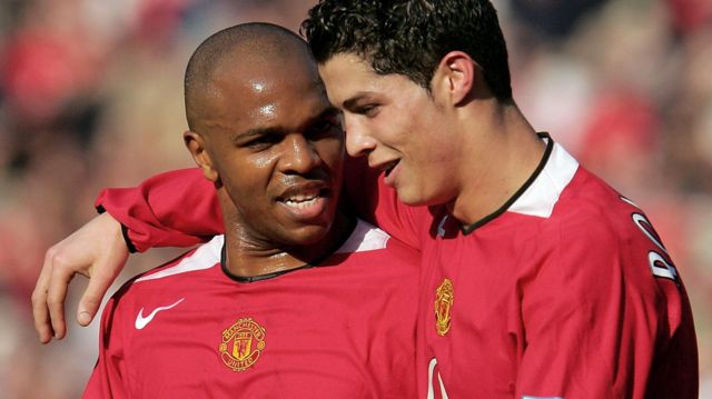 Quinton Fortune and Cristiano Ronaldo pictured in 2005