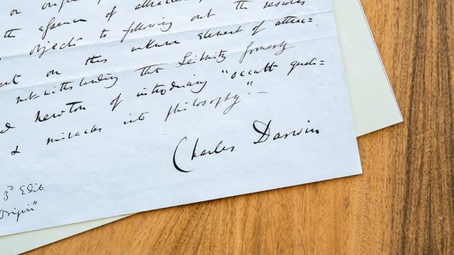 Assinatura de Charles Darwin no documento