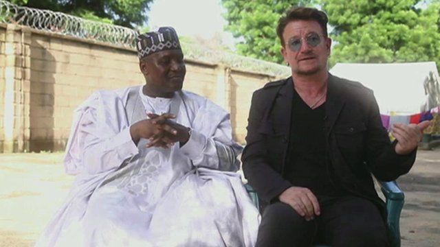 Aliko Dangote (left) and Bono
