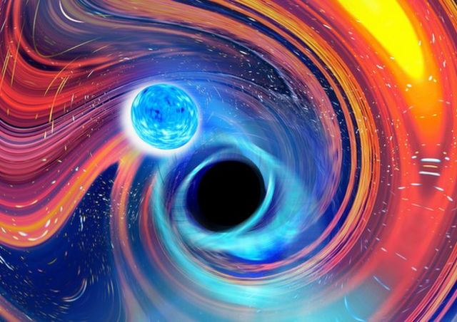 Fusão entre uma estrela de nêutrons e um buraco negro