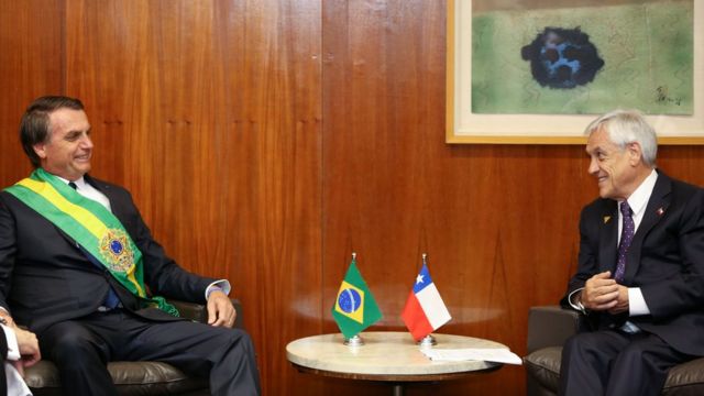Jair Bolsonaro y Sebastián Piñera se reúnen en Brasilia
