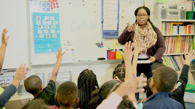 Aula en una escuela de primaria en Estados Unidos