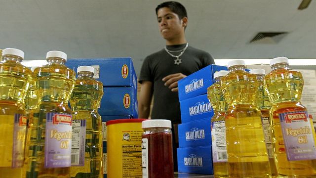 Judíos cubanos con cargamento de alimentos.