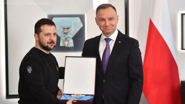 Zelensky receiving the Order of the White Eagle