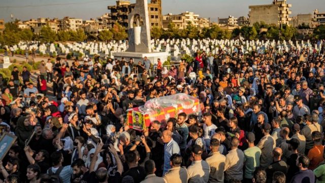 Похороны курдского бойца в Камышлы