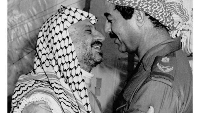 صدام حسین اور یاسر عرفات