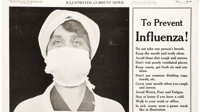 Mensaje con consejos para prevenir la influenza.