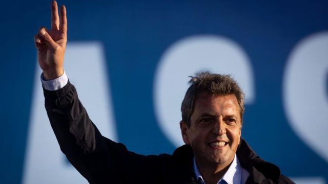 Sergio Massa, candidato de Unión Por La Patria y actual Ministro de Economía de Argentina. 