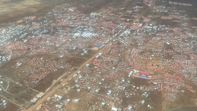 Aerial view of Baidoa, Somalia