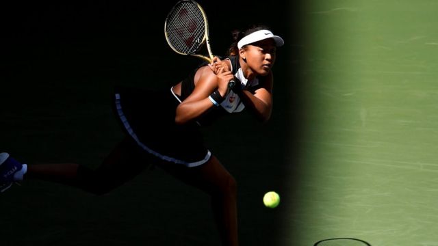 全米オープン女子シングルス2回戦でポーランドのリネットを下した大坂なおみ(29日、ニューヨーク・フラッシング)