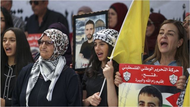 فلسطينيون يتظاهرون دعما للأسرى في السجون الإسرائيلية (22/8/22)