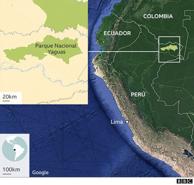 Mapa Parque Nacional Yaguas en Perú