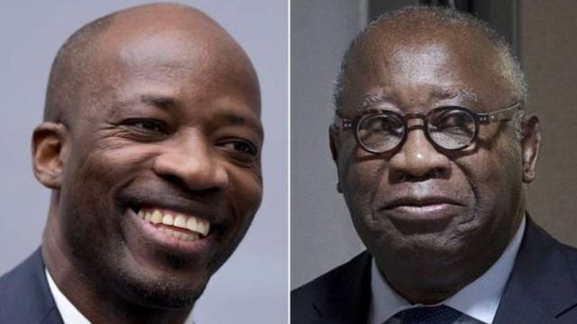 Laurent Gbagbo (a dama) da Charles Blé Goudé (a hagu)