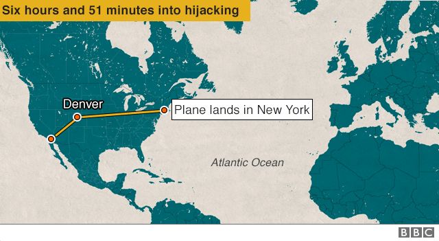 Plane lands in New York - Six hours and 51 minutes into hijack