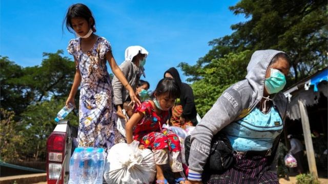 Pengungsi Myanmar tiba di Thailand