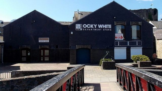 A antiga loja Ocky White em Haverfordwest