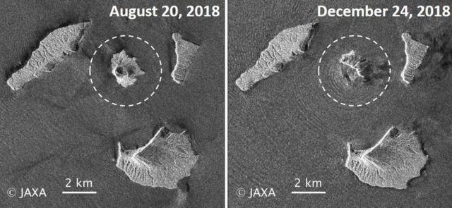 Imagens de satélite de vulcão na Indonésia