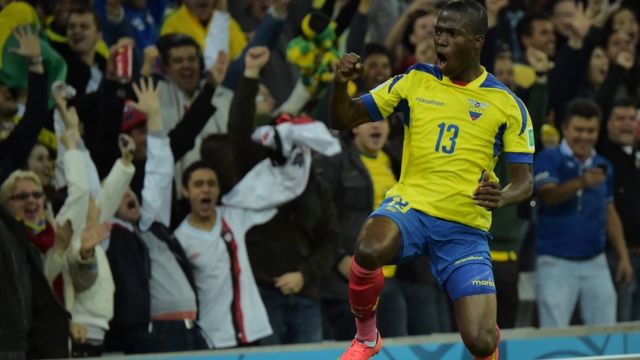 Valencia celebra un gol contra Honduras.