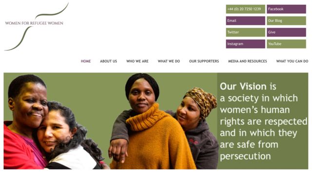 Sitio de Women For Refugee Women