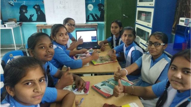 750 girls from 75 government schools in India participated in the project to build this satellite.