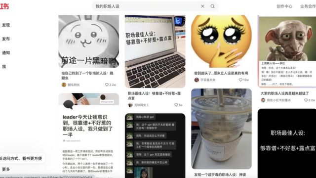 Avatars posted on Chinese social media