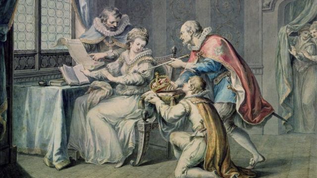 Картина Джованни батисты Киприани: герцоги Нортумберленд и Саффол уговаривают Джейн Грей принять корону